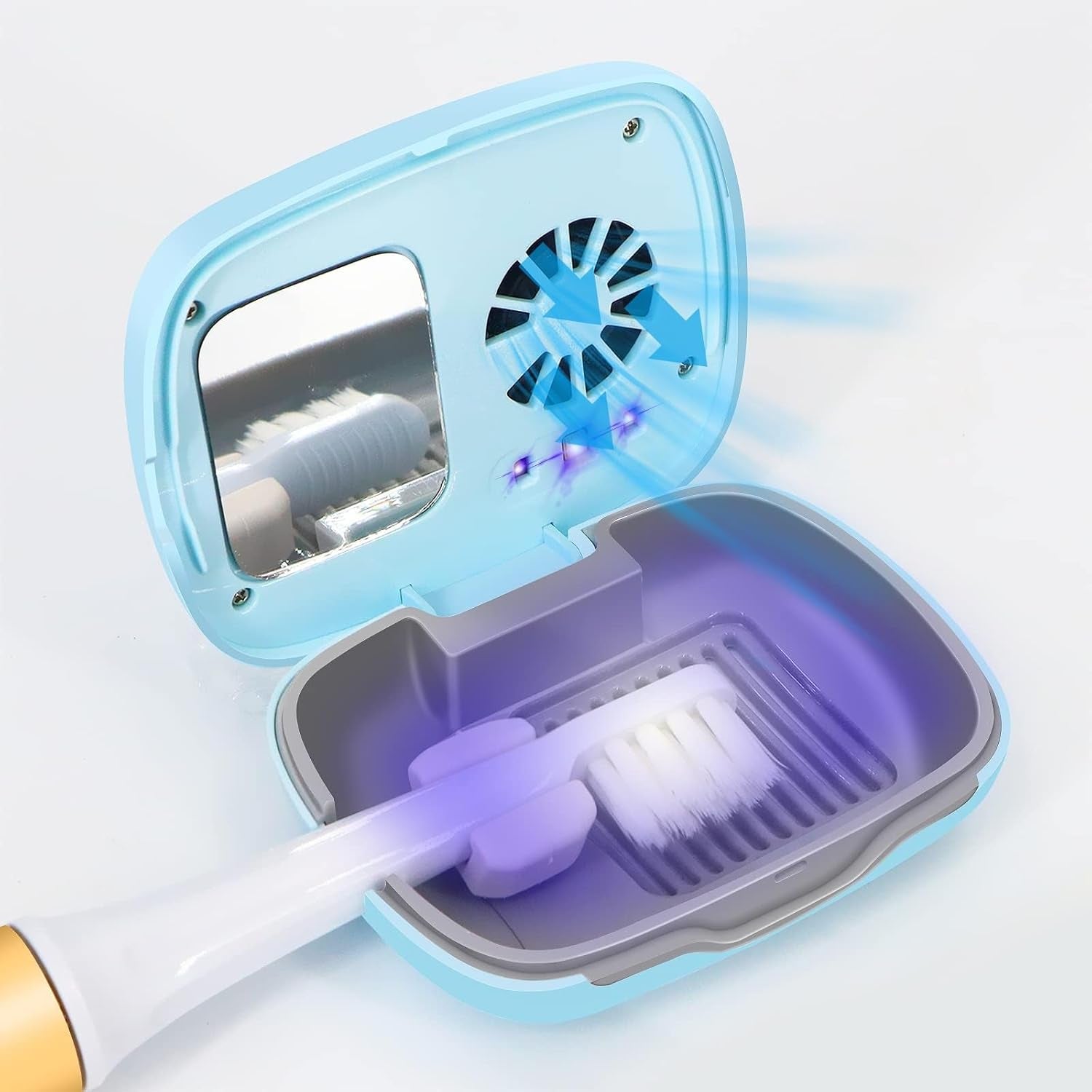 Rechargeable Portable Toothbrush Travel Container with Holder for Household and Travel