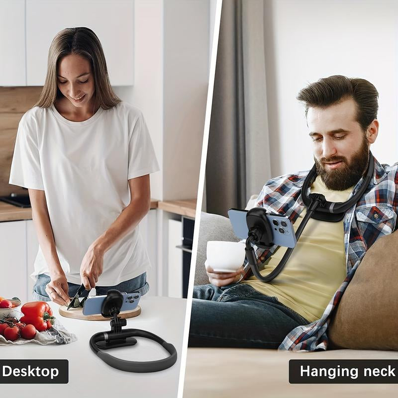 Neck Cell Phone Holder, Hand Free Flexible Gooseneck Phone Holder for Bed, Neck Phone Holder Pov/Vlog Selfie Mount