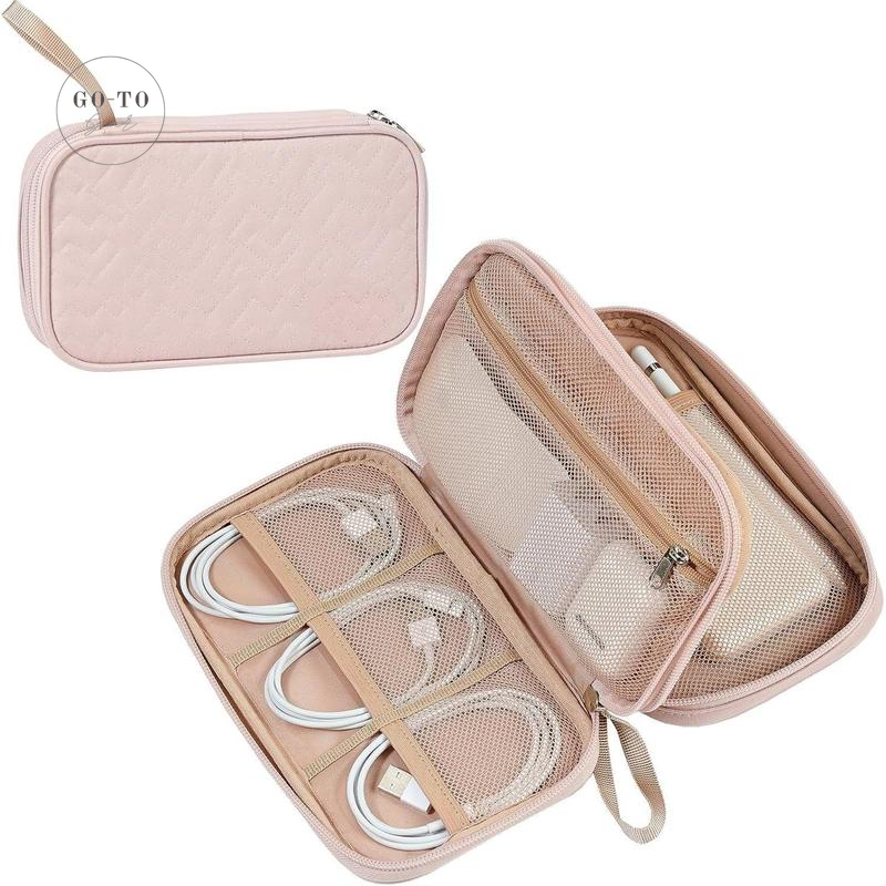 Double-Layer Electronics Organizer - Tangle-Free Cable & Charger Case for Travel | Go-to Gear