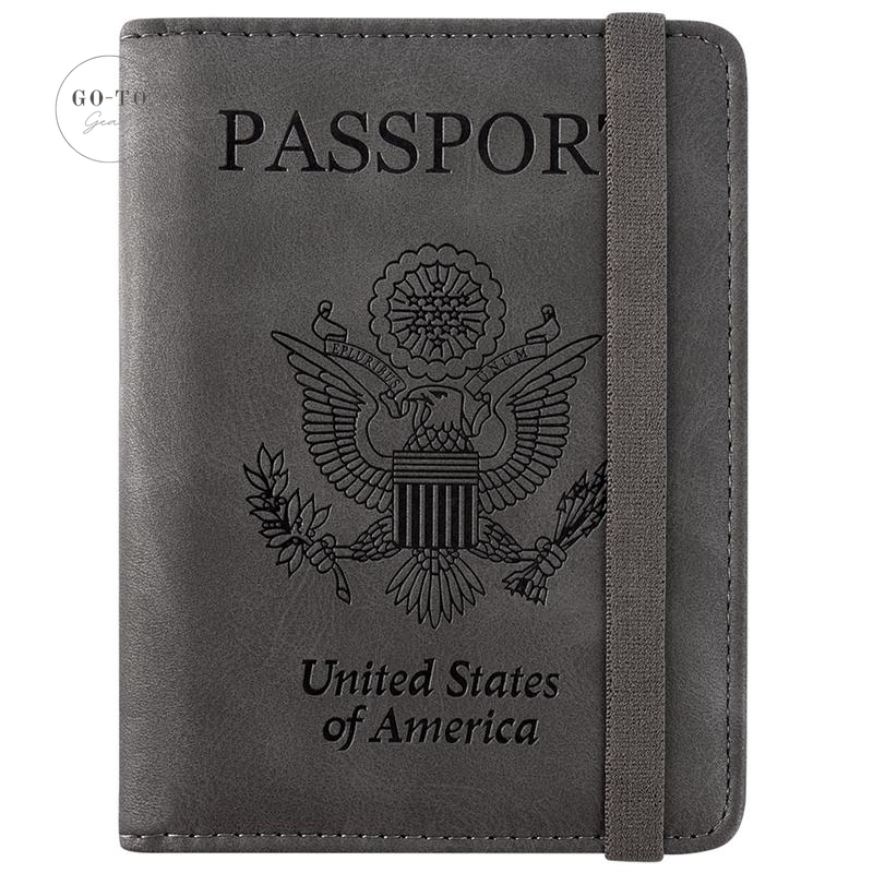 RFID Blocking Passport Holder - Premium PU Leather Travel Wallet & Document Organizer | Go-to Gear