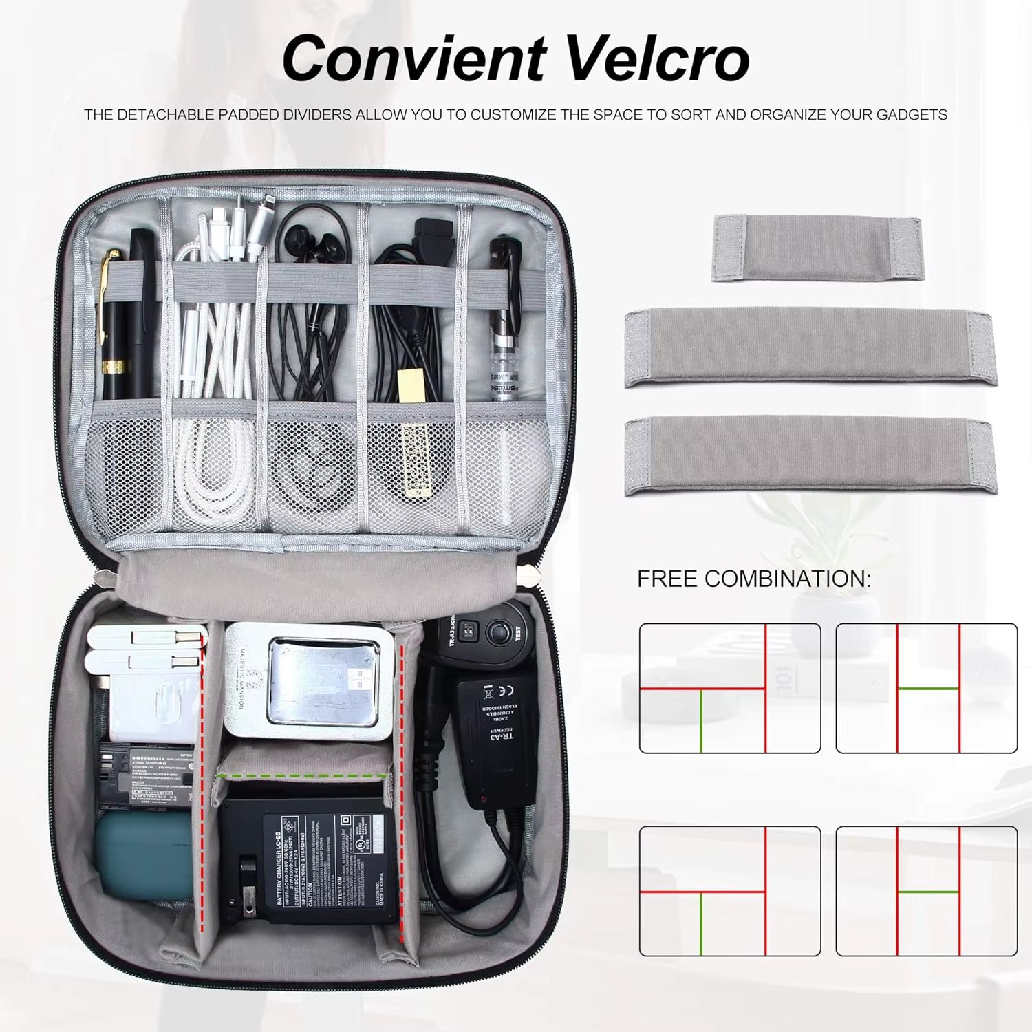 Waterproof travel electronics bag organizer