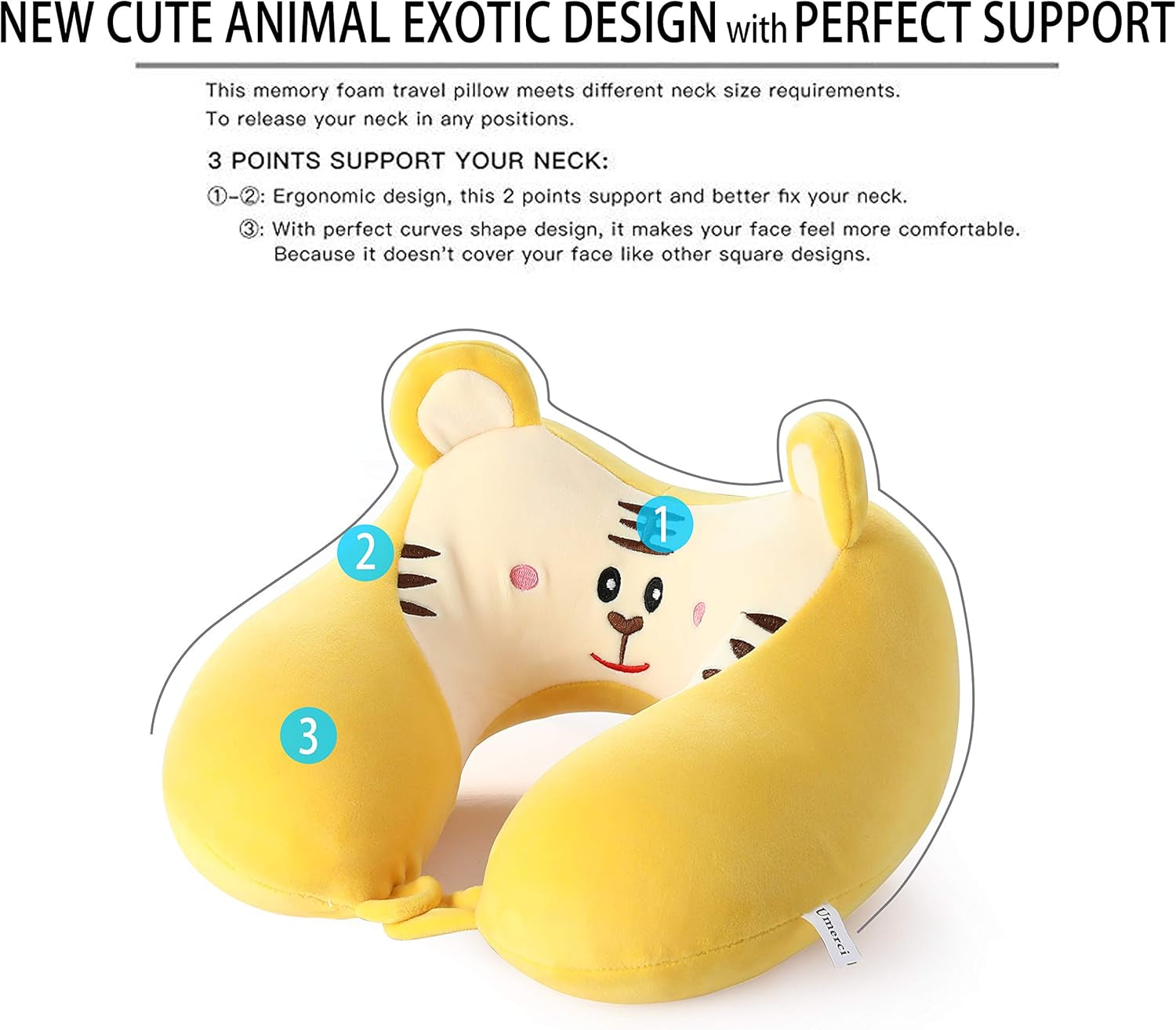 Travel  Memory Foam Neck Pillow with 360-Degree Head Support 