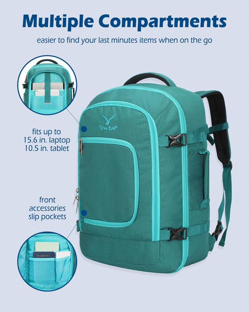 HYNES EAGLE 40L Travel Backpack for Women and Men - TSA Friendly Carry on Backpack with Laptop Compartment