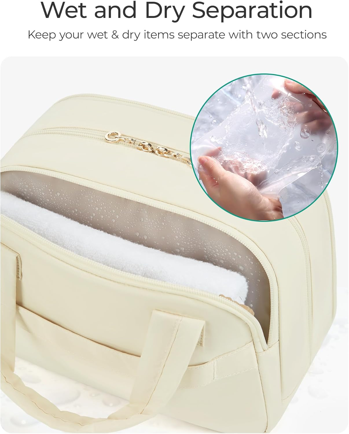  Large Wide-Open Travel Bag for Toiletries, Puffy Makeup Cosmetic 