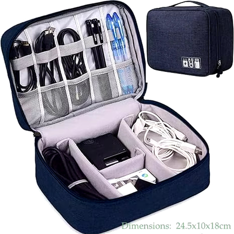 Waterproof travel electronics bag organizer