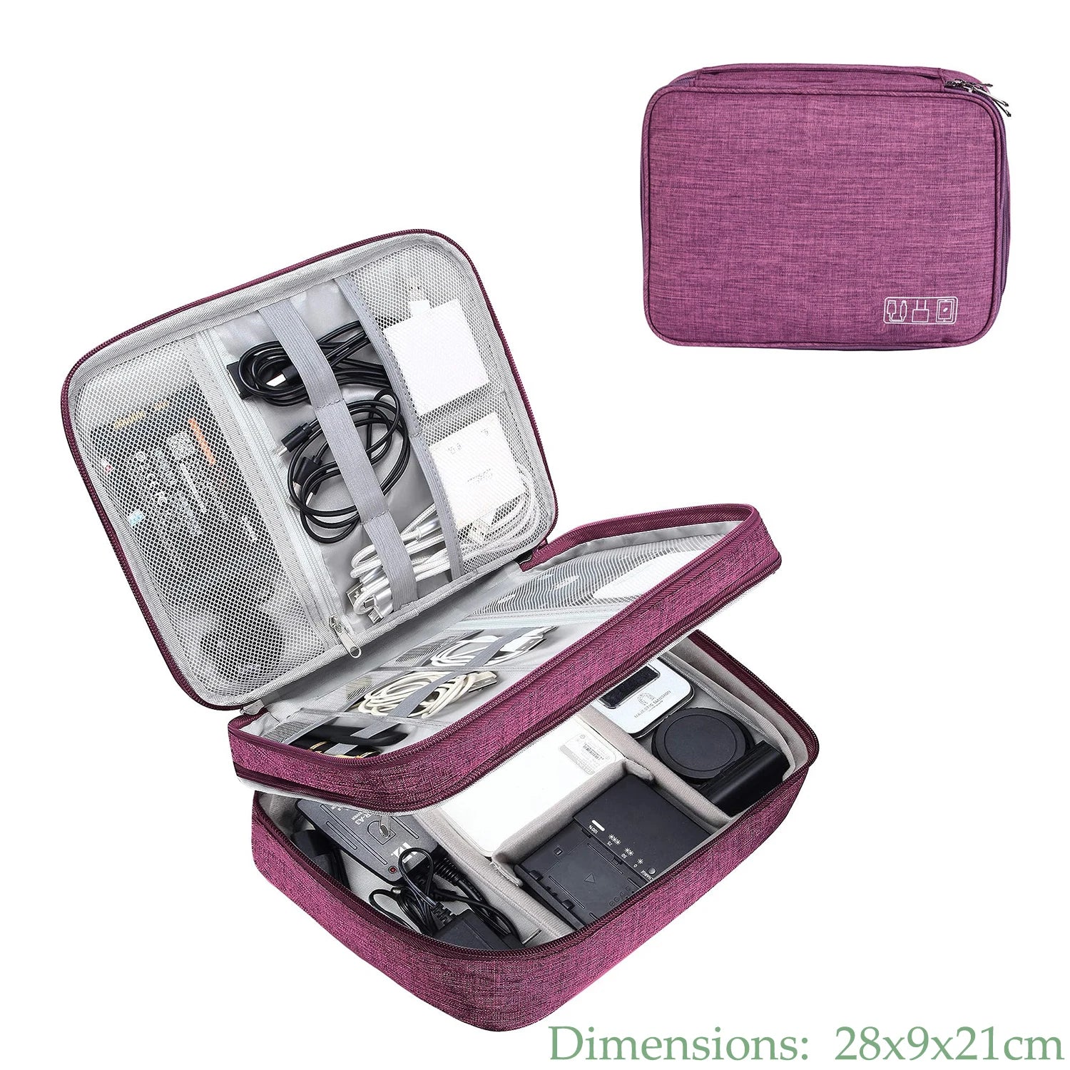 Waterproof travel electronics bag organizer