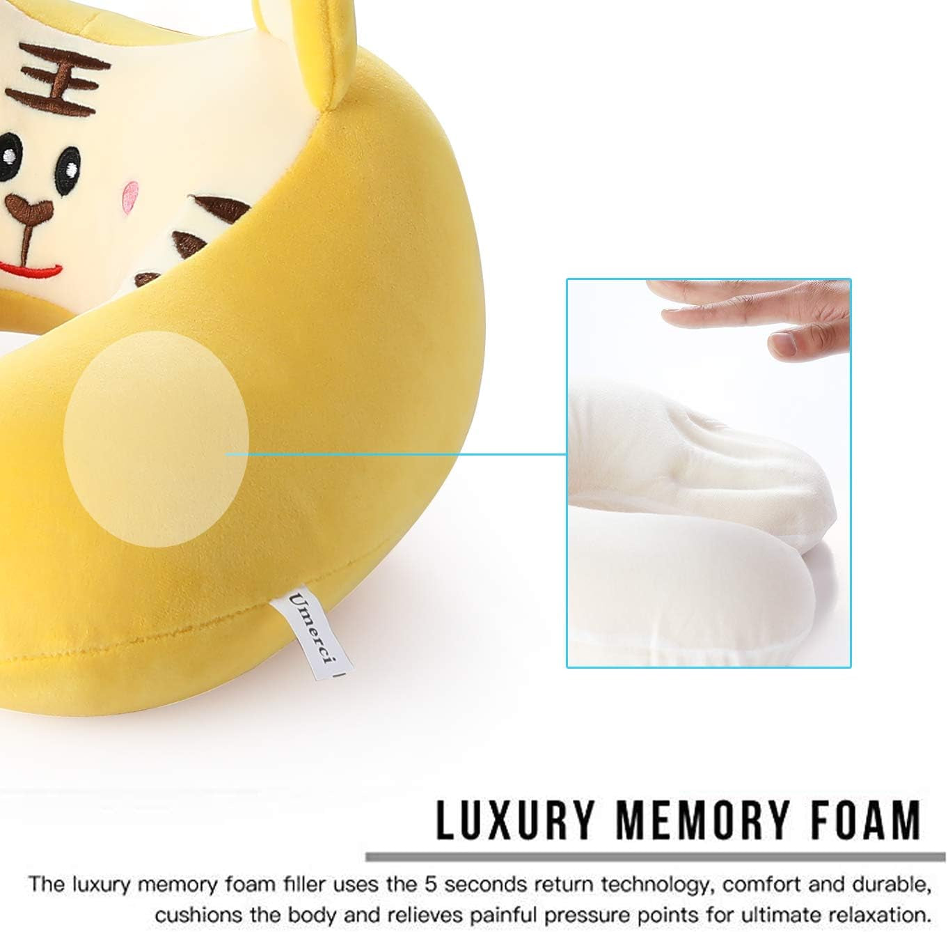 Travel  Memory Foam Neck Pillow with 360-Degree Head Support 