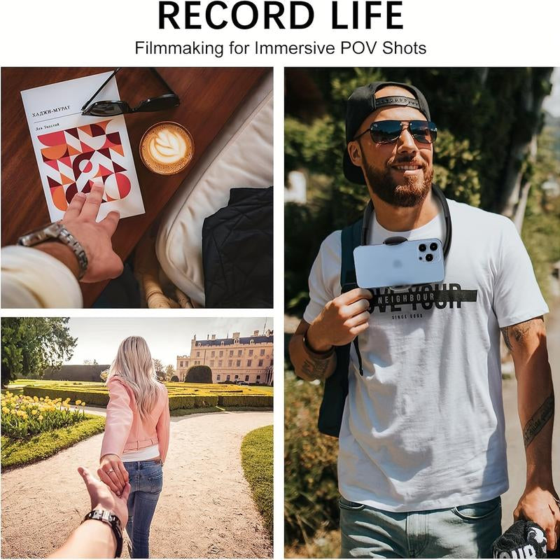 Neck Cell Phone Holder, Hand Free Flexible Gooseneck Phone Holder for Bed, Neck Phone Holder Pov/Vlog Selfie Mount 
