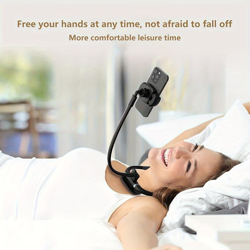Neck Cell Phone Holder, Hand Free Flexible Gooseneck Phone Holder for Bed, Neck Phone Holder Pov/Vlog Selfie Mount 