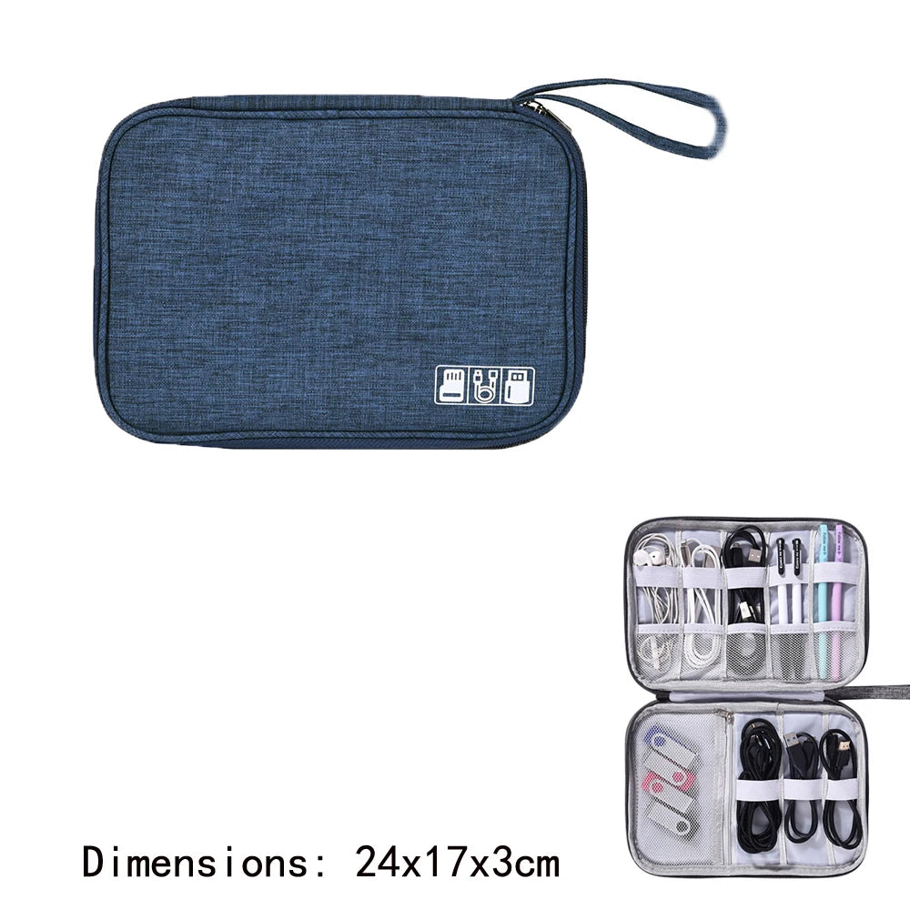 Waterproof travel electronics bag organizer