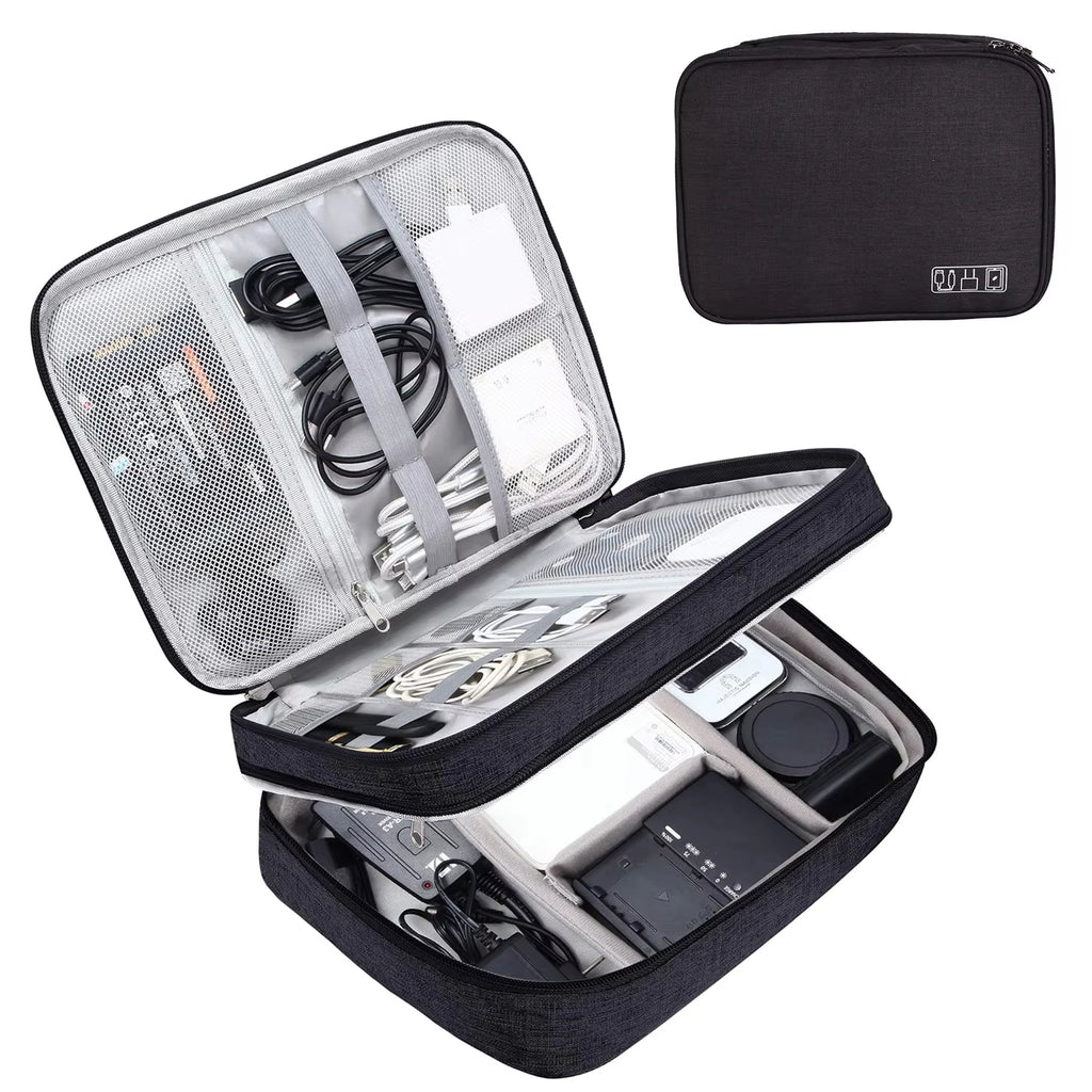 Waterproof travel electronics bag organizer