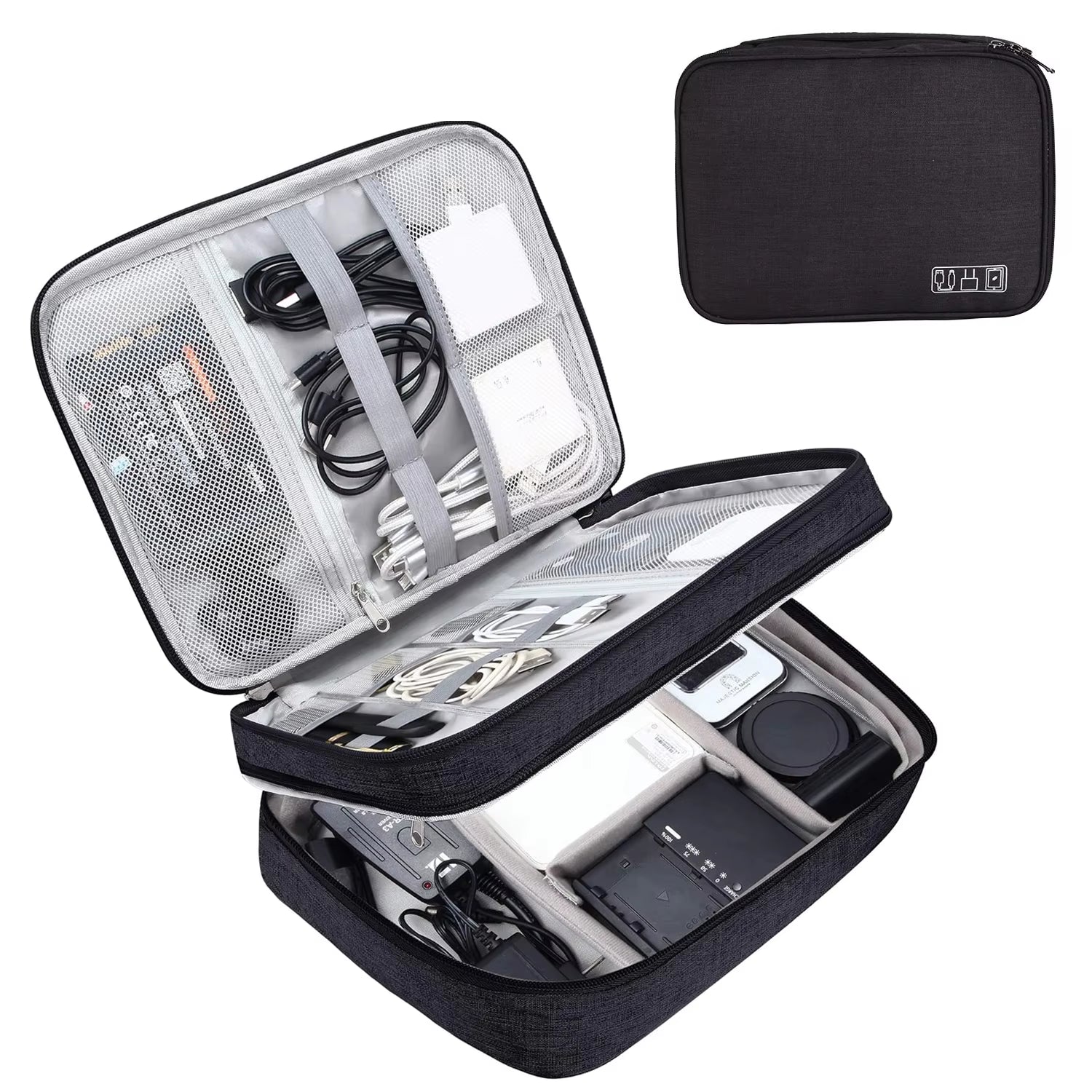 Waterproof travel electronics bag organizer