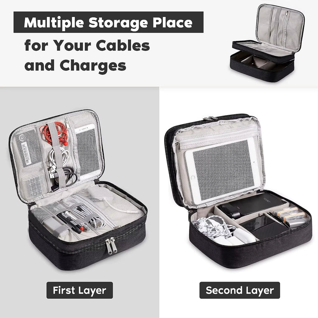 Waterproof travel electronics bag organizer