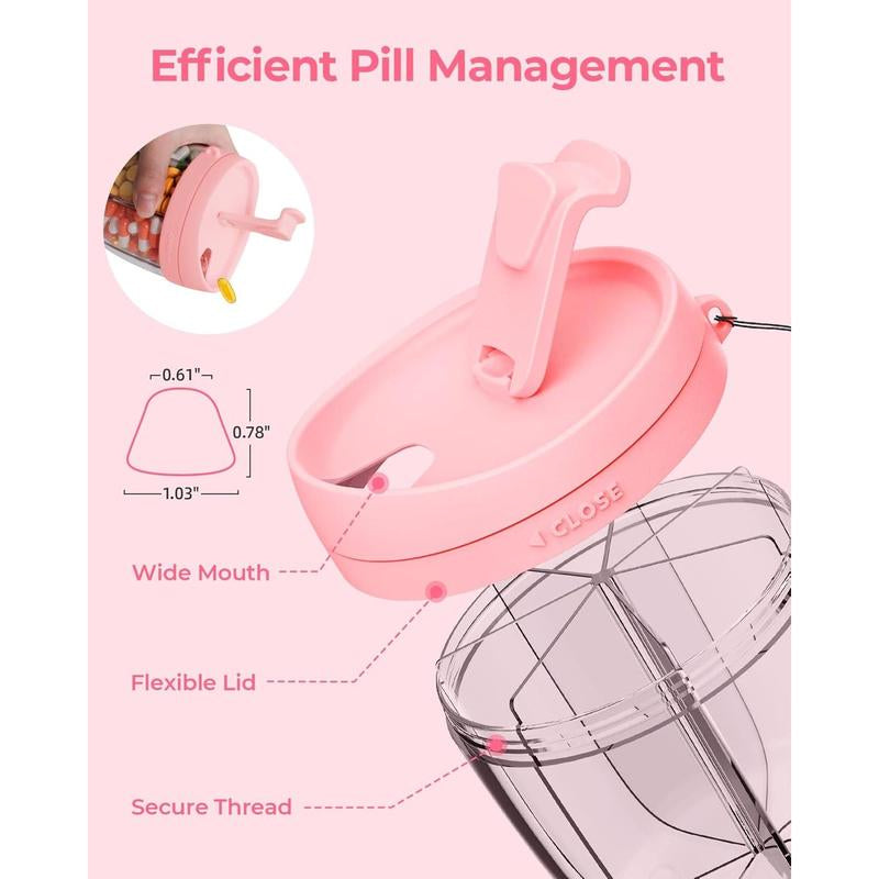 Portable Pill Bottle Organizer with Wide Opening for Easy Use, Anti-Mix Pill Organizer for Travel, Bpa-Free Pill Container
