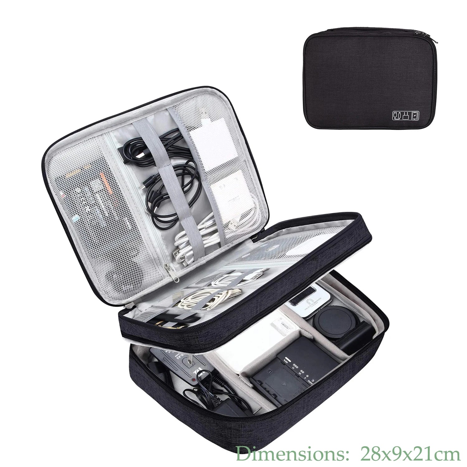 Waterproof travel electronics bag organizer