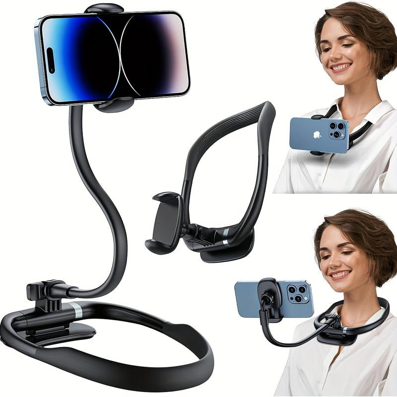 Neck Cell Phone Holder, Hand Free Flexible Gooseneck Phone Holder for Bed, Neck Phone Holder Pov/Vlog Selfie Mount 