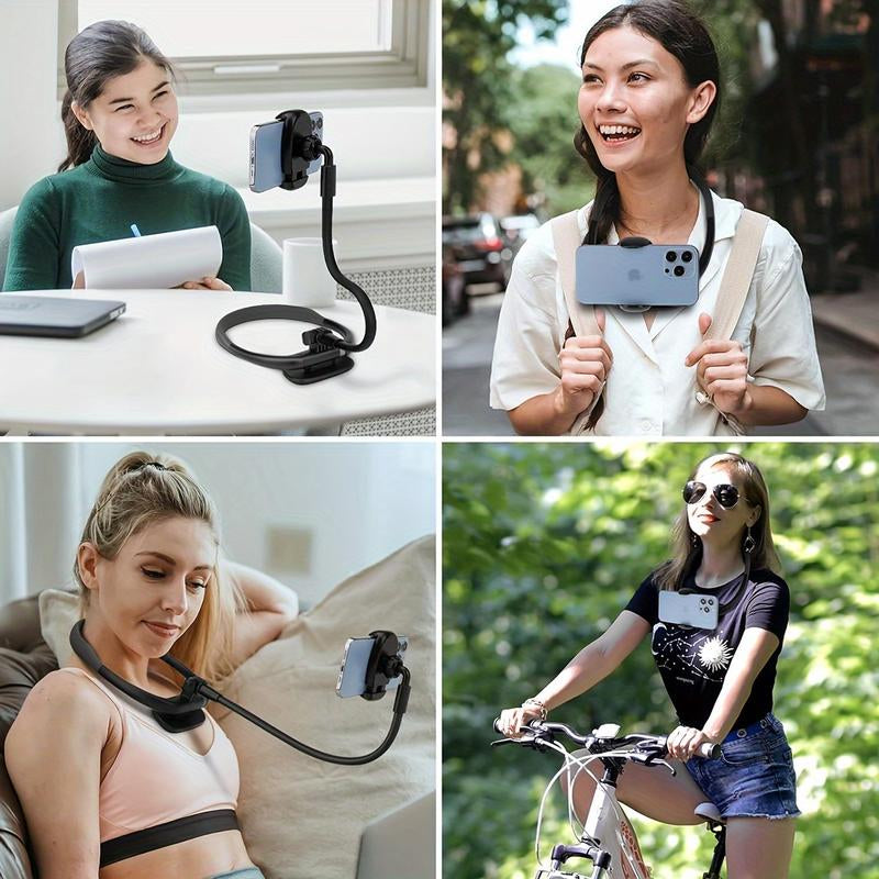 Neck Cell Phone Holder, Hand Free Flexible Gooseneck Phone Holder for Bed, Neck Phone Holder Pov/Vlog Selfie Mount 