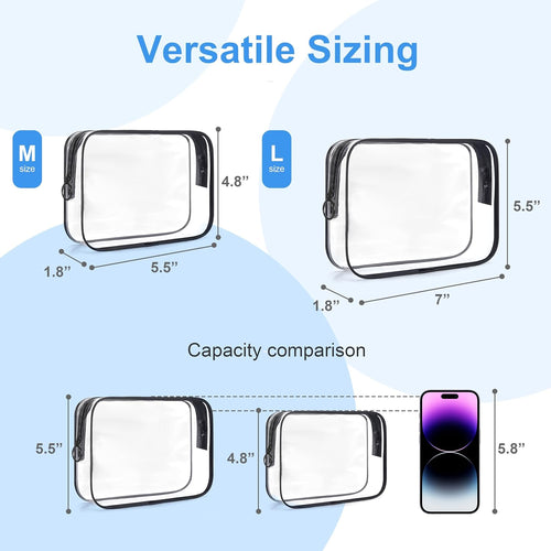 2 Pack Travel Organizer Clear Toiletry Bag 