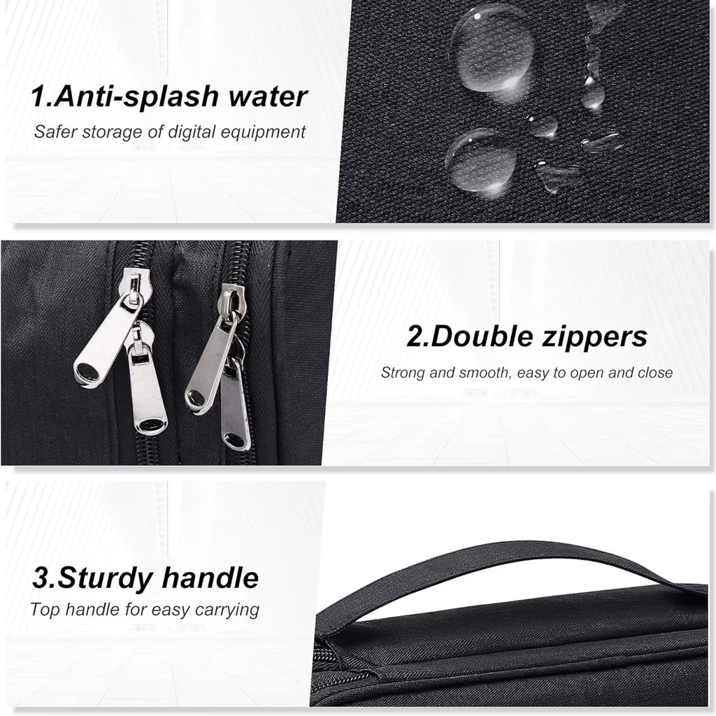 Waterproof travel electronics bag organizer