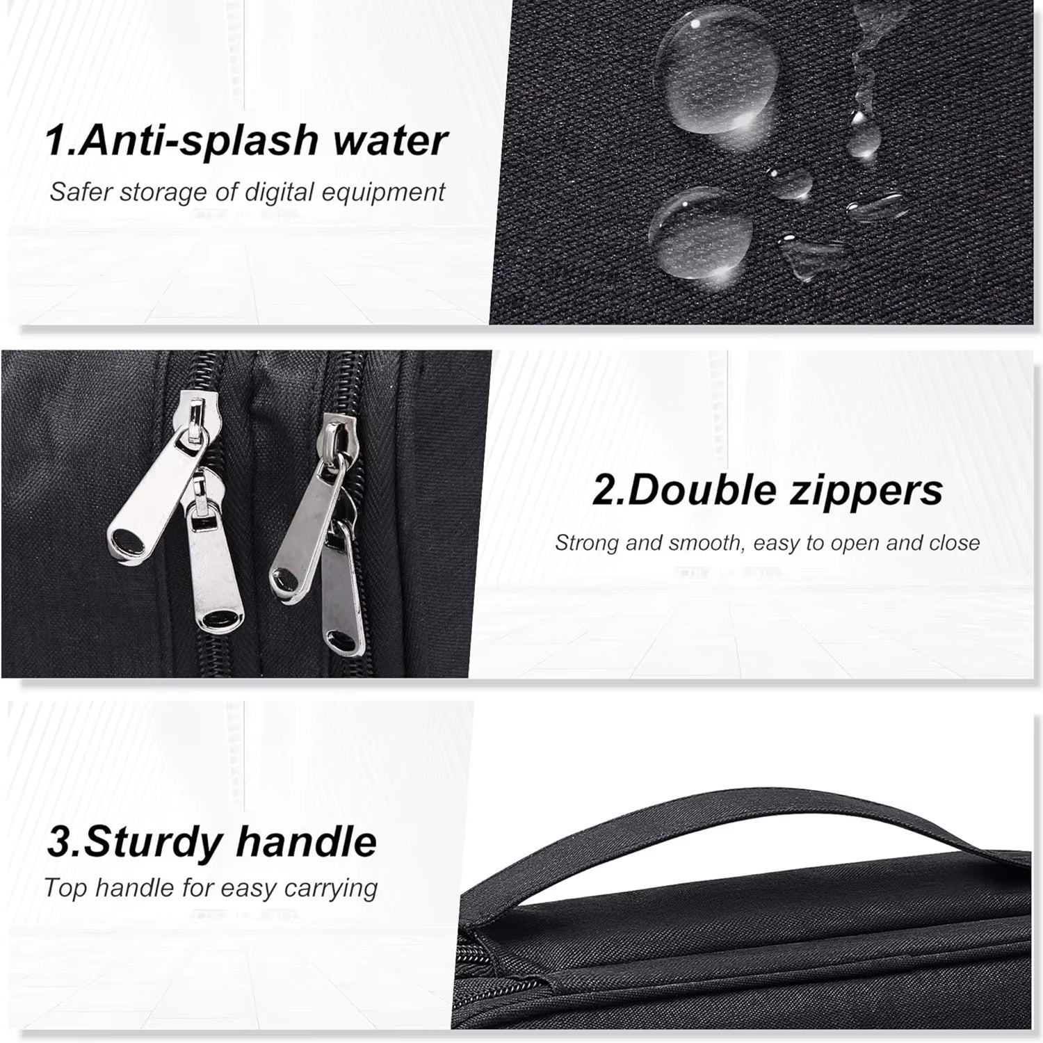 Waterproof travel electronics bag organizer