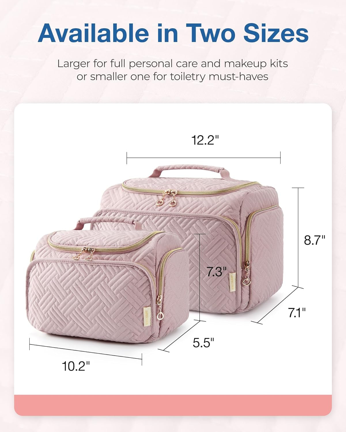  Large Wide-Open Travel Bag for Toiletries and makeups