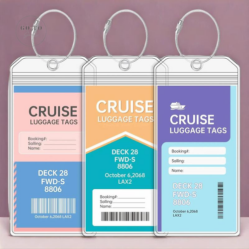 Clear Cruise Luggage Tags - Waterproof & Tear-Resistant Identification Sleeves | Go-to Gear