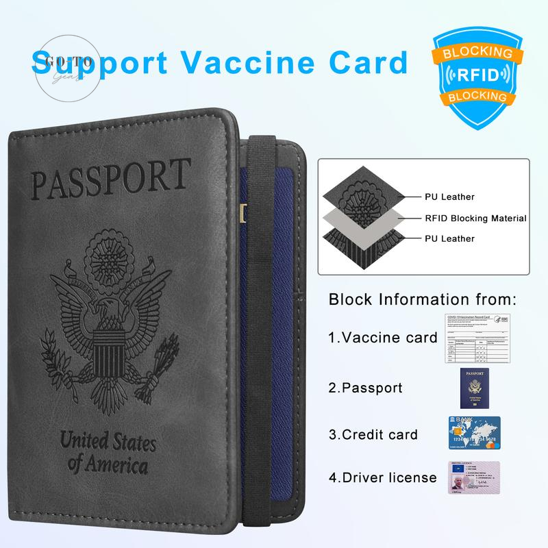 RFID Blocking Passport Holder - Premium PU Leather Travel Wallet & Document Organizer | Go-to Gear