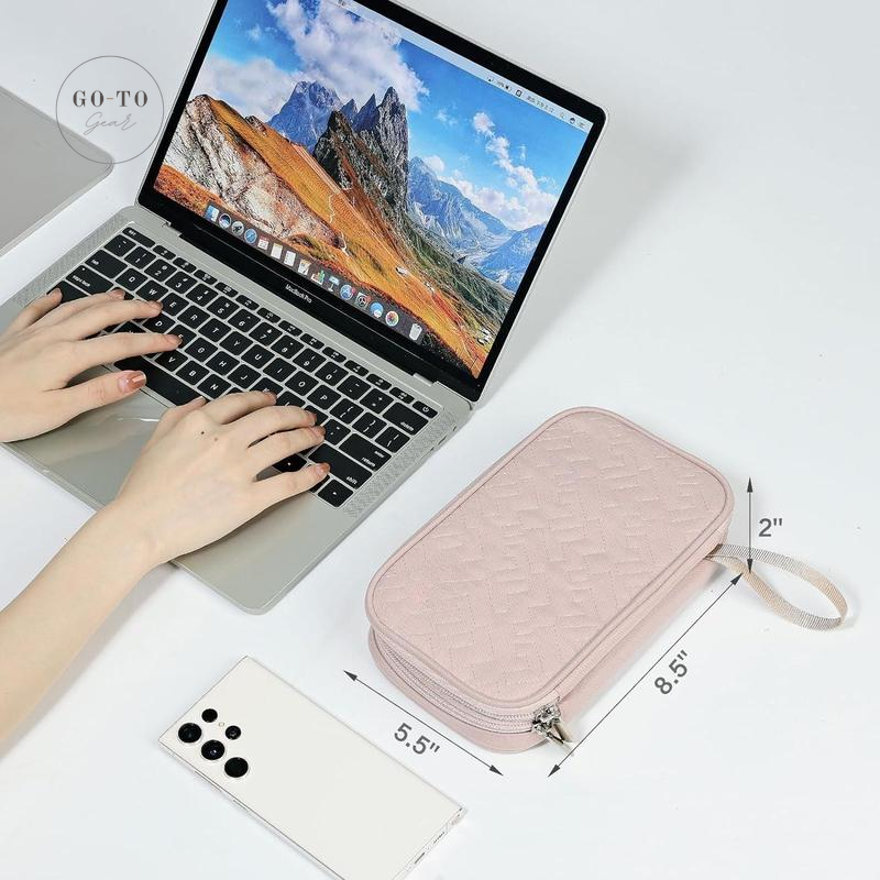 Double-Layer Electronics Organizer - Tangle-Free Cable & Charger Case for Travel | Go-to Gear