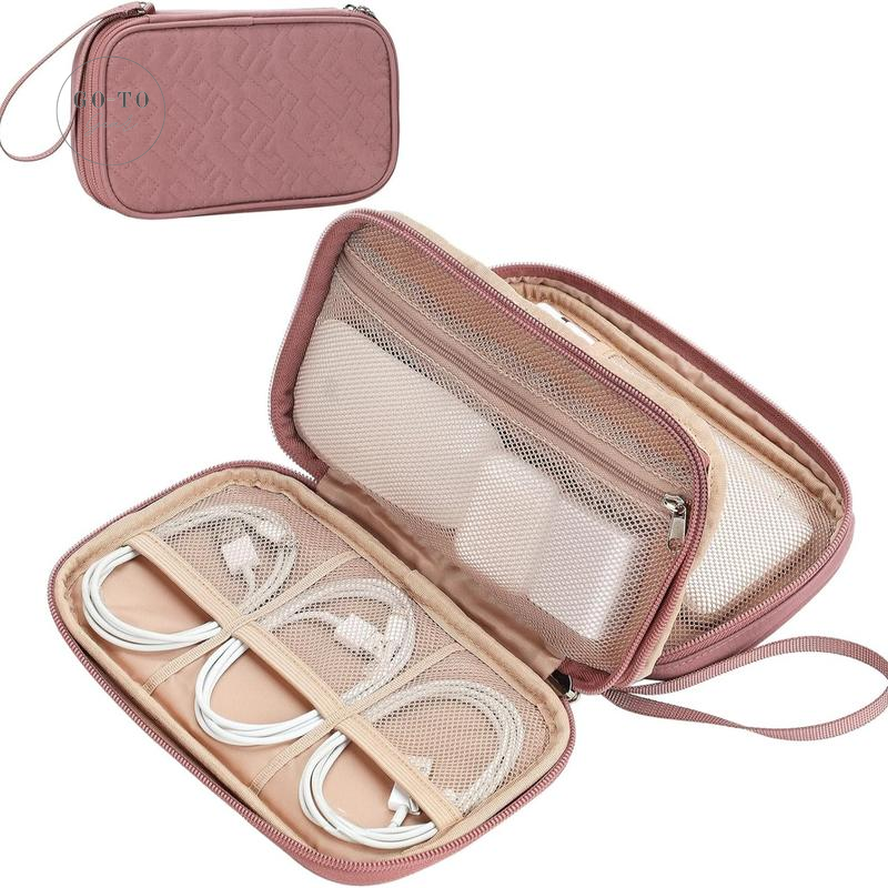 Double-Layer Electronics Organizer - Tangle-Free Cable & Charger Case for Travel | Go-to Gear