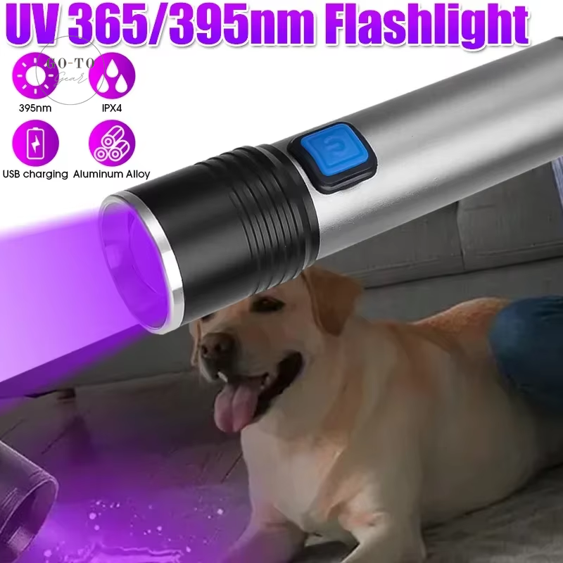 Ultraviolet UV Flashlight - 395Nm Pet Urine Detector & Authenticity Checker | Go-to Gear