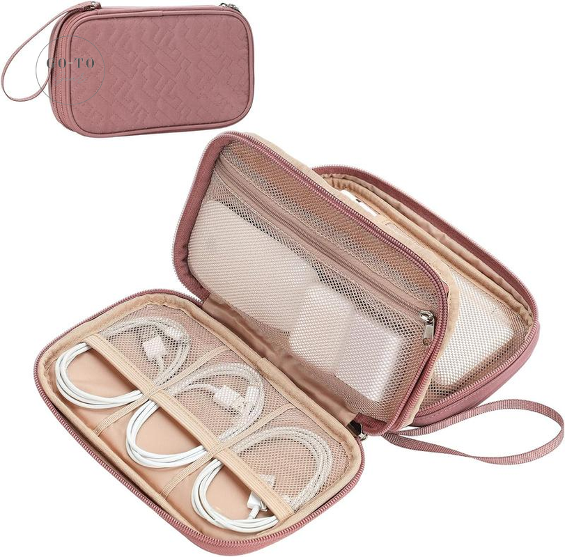 Double-Layer Electronics Organizer - Tangle-Free Cable & Charger Case for Travel | Go-to Gear