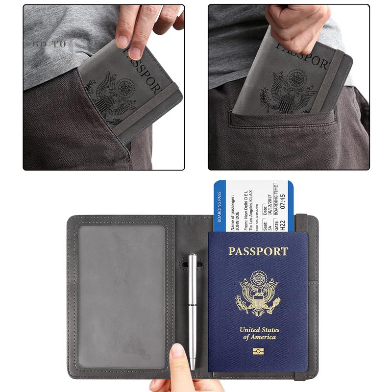 RFID Blocking Passport Holder - Premium PU Leather Travel Wallet & Document Organizer | Go-to Gear