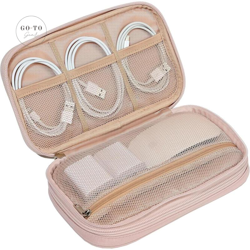 Double-Layer Electronics Organizer - Tangle-Free Cable & Charger Case for Travel | Go-to Gear